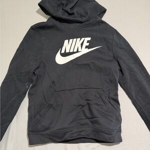 Nike Swoosh Big Kid's Large Black Hoodie, Pullover Sweatshirt